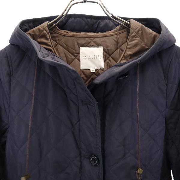 MACKINTOSH PHILOSOPHY マッキントッシュフィロソフィー 三陽商会 キルティングジャケット 36 パープル フード レディース