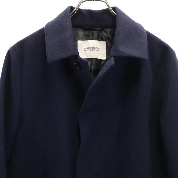 MACKINTOSH PHILOSOPHY マッキントッシュフィロソフィー 三陽商会 長袖 カシミヤウール ステンカラーコート 38 ネイビー レディース