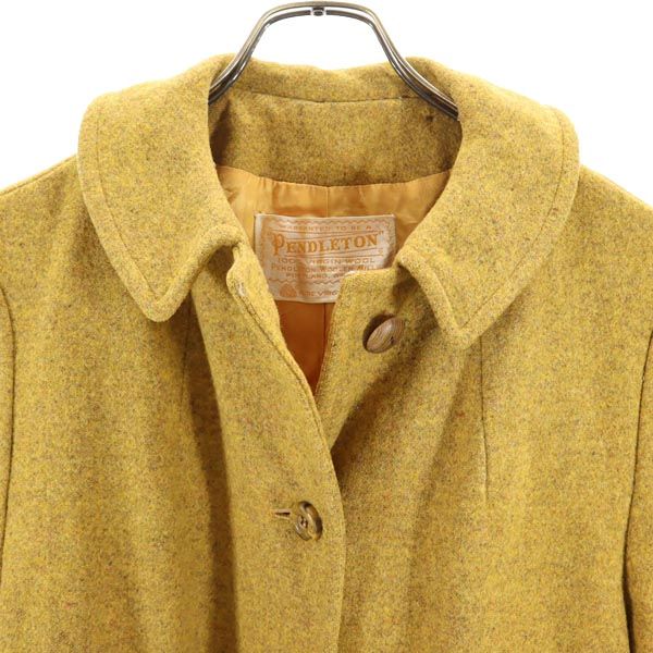 PENDLETON ペンドルトン 70s ヴィンテージ 長袖 ステンカラーコート イエロー系 レディース