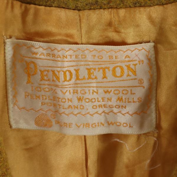 PENDLETON ペンドルトン 70s ヴィンテージ 長袖 ステンカラーコート イエロー系 レディース