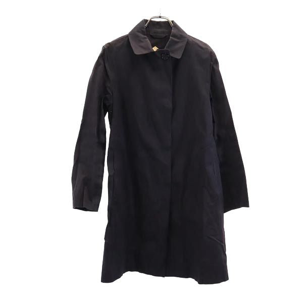 A.P.C. アーペーセー ゴム引き 長袖 ラバーコーティング ステンカラーコート M ネイビー レディース