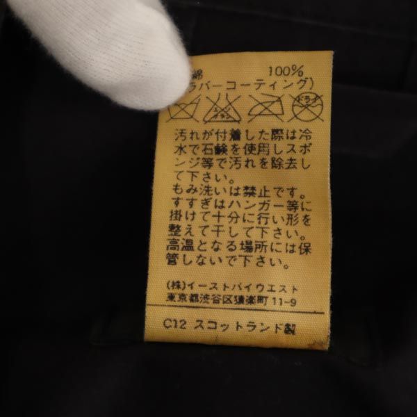 A.P.C. アーペーセー ゴム引き 長袖 ラバーコーティング ステンカラーコート M ネイビー レディース