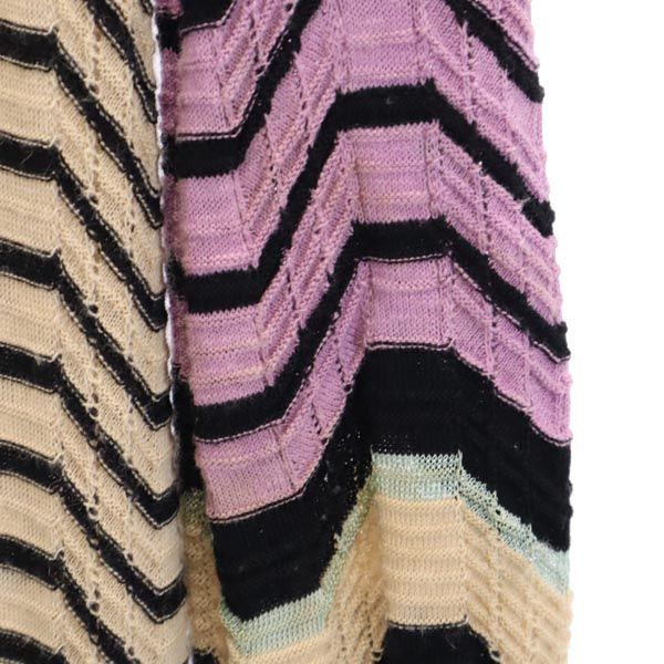 Missoni ミッソーニ イタリア製 ウールブレンド 総柄 長袖 ニット ワンピース 42 ベージュ系 レディース