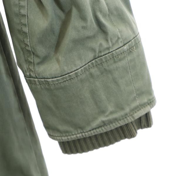 ARMANI EXCHANGE アルマーニエクスチェンジ ミリタリー フェイクファー モッズコート L カーキ系 レディース