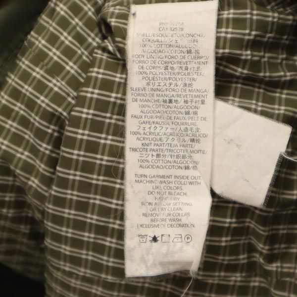 ARMANI EXCHANGE アルマーニエクスチェンジ ミリタリー フェイクファー モッズコート L カーキ系 レディース