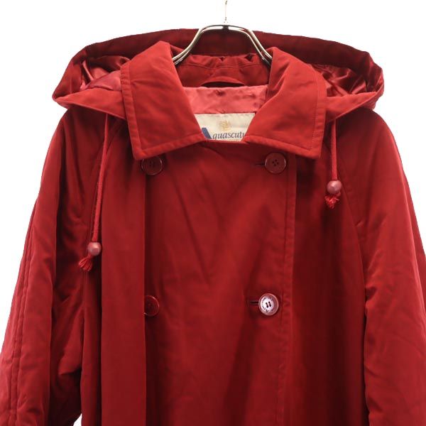 Aquascutum アクアスキュータム 日本製 トレンチコート 9 赤 薄中綿入 レディース