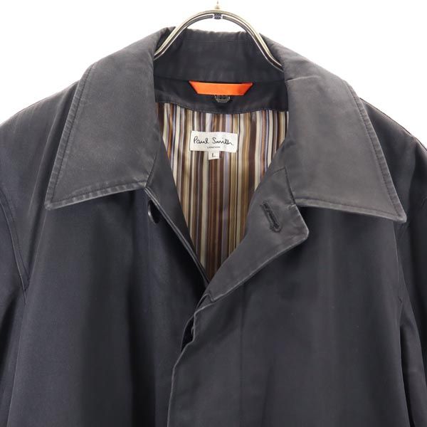 Paul Smith ポールスミス 日本製 ライナー付き ステンカラーコート L ブラック メンズ