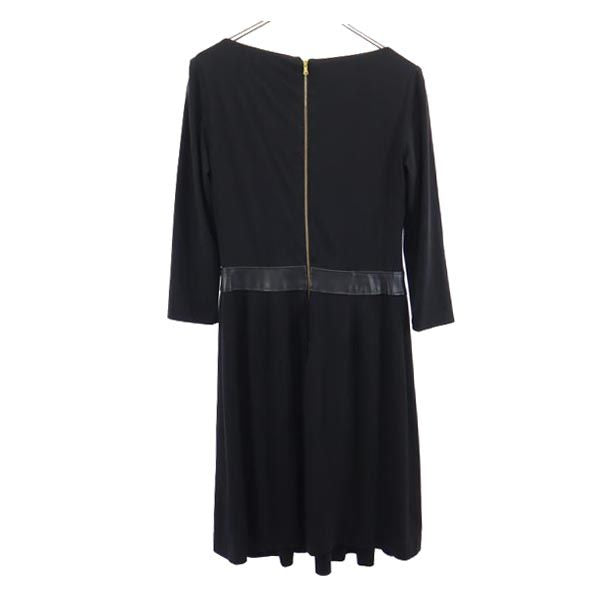 LAUREN RALPH LAUREN ローレンラルフローレン 7分袖 切替 ワンピース 4 ブラック DRESS レディース