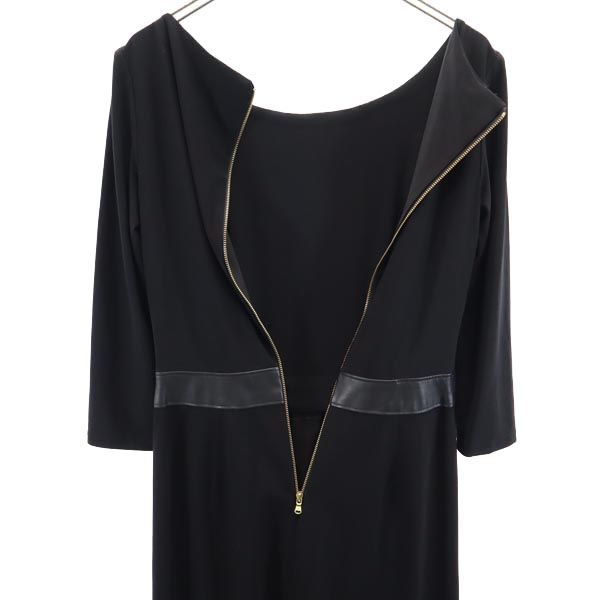 LAUREN RALPH LAUREN ローレンラルフローレン 7分袖 切替 ワンピース 4 ブラック DRESS レディース