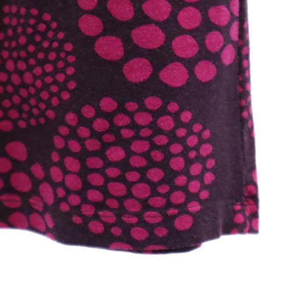 marimekko マリメッコ 総柄 長袖 膝丈ワンピース S ピンク系 レディース