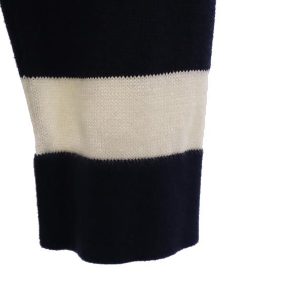 BLUE LABEL CRESTBRIDGE ブルーレーベルクレストブリッジ 三陽商会 ボーダー 長袖 ワンピース 38 白×黒 レディース