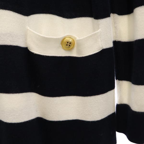 BLUE LABEL CRESTBRIDGE ブルーレーベルクレストブリッジ 三陽商会 ボーダー 長袖 ワンピース 38 白×黒 レディース