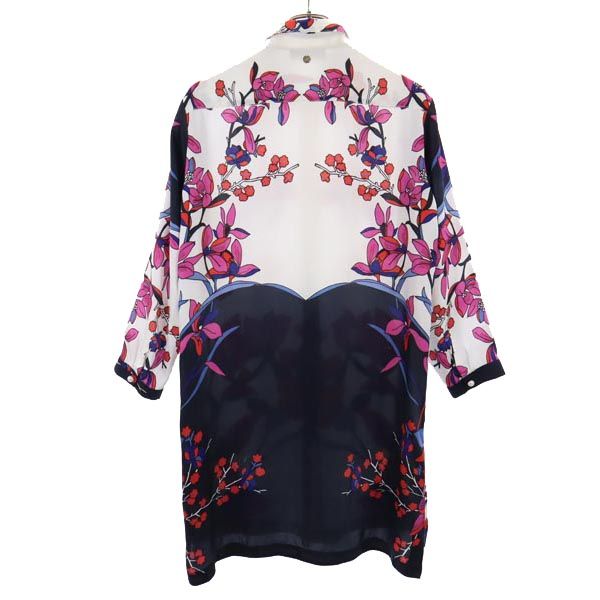 coccapani コカパーニ イタリア製 長袖 ワンピース M ホワイト×ピンク レディース