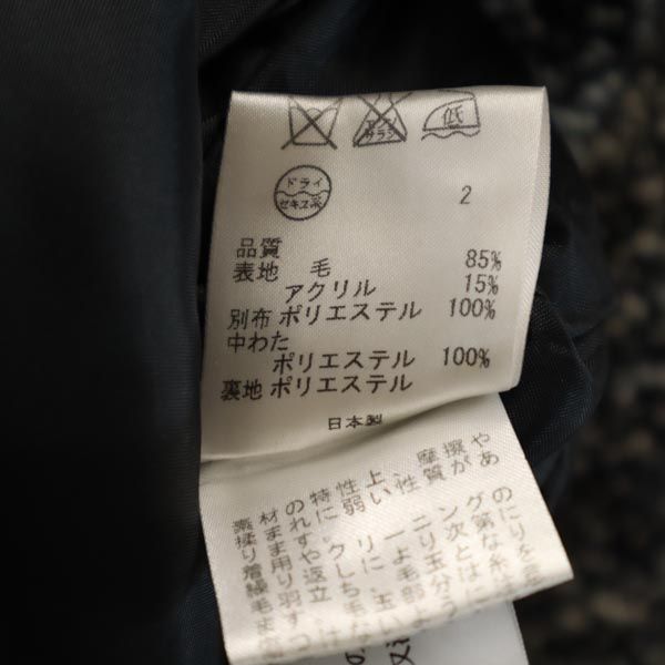 ポールスミス ツイード ステンカラーコート 38 ブラック系 Paul Smith レディース