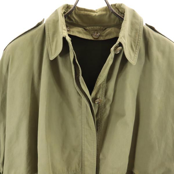 Herno ヘルノ 80s 90s イタリア製 ヴィンテージ ライナー付き ステンカラーコート 44 カーキ系 レディース