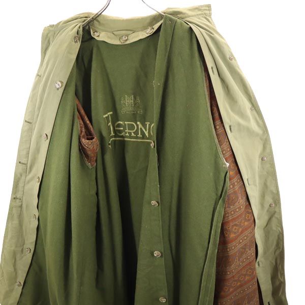 Herno ヘルノ 80s 90s イタリア製 ヴィンテージ ライナー付き ステンカラーコート 44 カーキ系 レディース