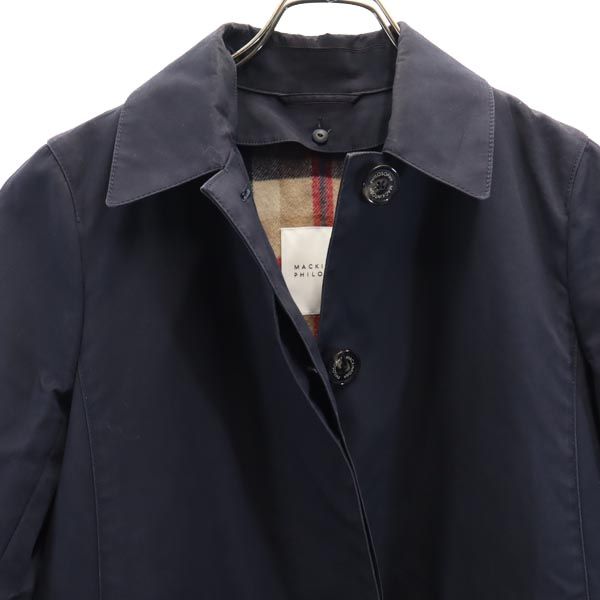 MACKINTOSH PHILOSOPHY マッキントッシュフィロソフィー 三陽商会 日本製 ライナー付き ステンカラーコート 36 ネイビー レディース