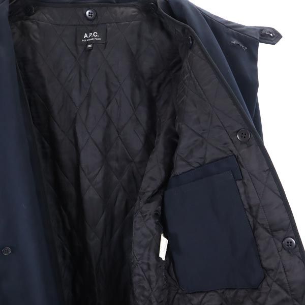 アーペーセー ライナー付き ステンカラーコート XXS ネイビー A.P.C. メンズ
