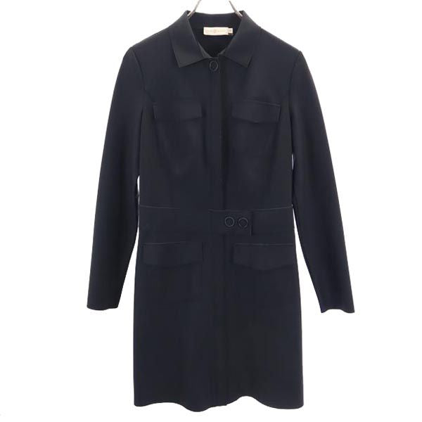 Tory Burch トリーバーチ 長袖 ナイロン ワンピース S ブラック レディース