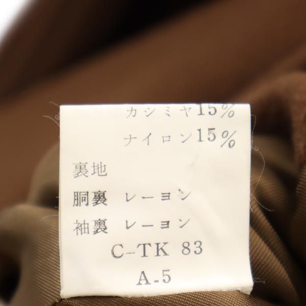 Burberrys バーバリーズ 90s 英国製 オールド カシミヤウールブレンド ステンカラーコート ブラウン系 レディース