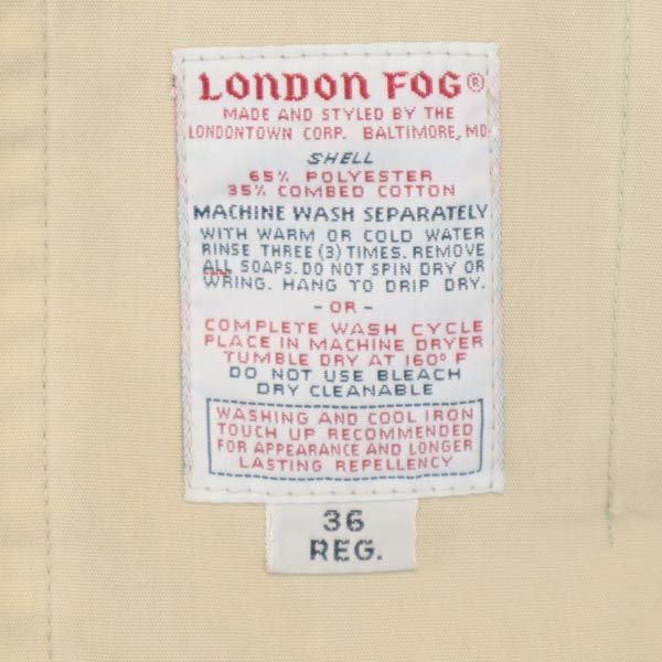 LONDON FOG ロンドンフォグ 80s ヴィンテージ ステンカラーコート 36 ベージュ ライナー付き メンズ
