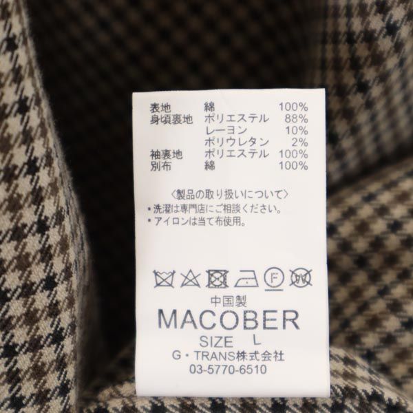 MACOBER マコバー コート L ベージュ コーデュロイ襟 メンズ