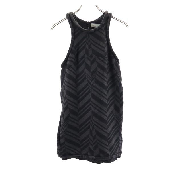 Alexander Wang アレキサンダーワン USA製 ノースリーブ ミニワンピース 2 黒×グレー ジャンパースカート レディース