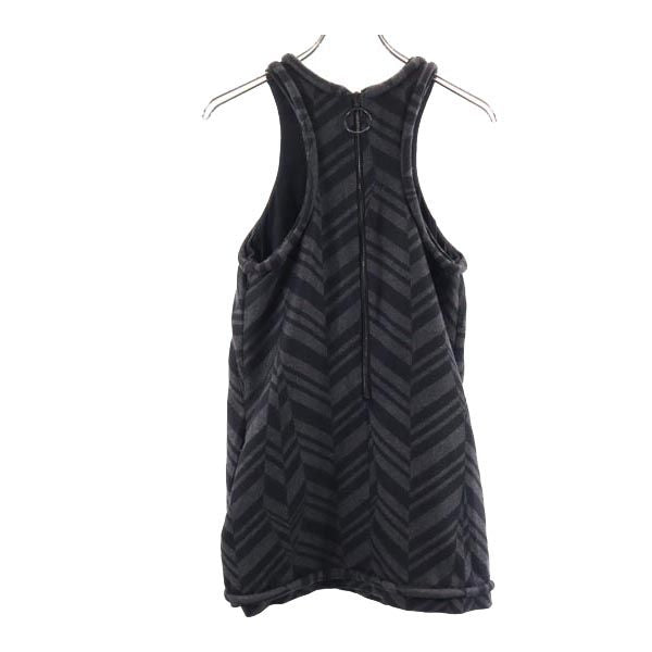 Alexander Wang アレキサンダーワン USA製 ノースリーブ ミニワンピース 2 黒×グレー ジャンパースカート レディース