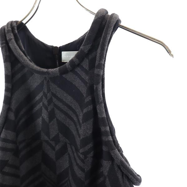 Alexander Wang アレキサンダーワン USA製 ノースリーブ ミニワンピース 2 黒×グレー ジャンパースカート レディース
