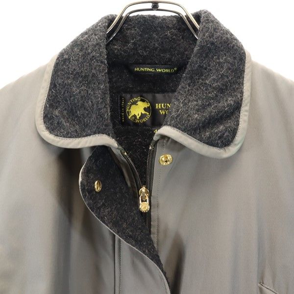 HUNTING WORLD ハンティングワールド イタリア製 ステンカラーコート 40 カーキ レディース