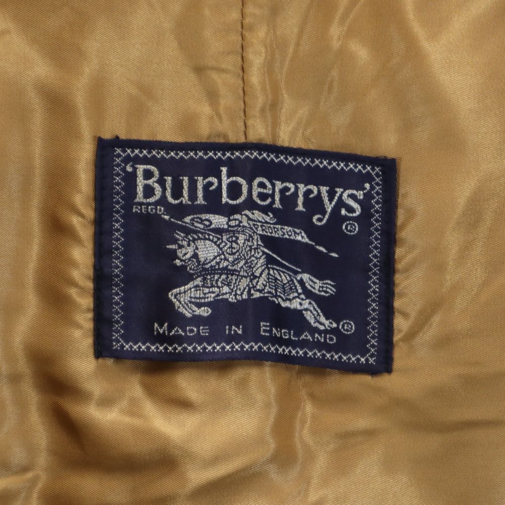 Burberrys バーバリーズ 80s 英国製 ヴィンテージ 長袖 ライナー付き ステンカラーコート ベージュ系 メンズ