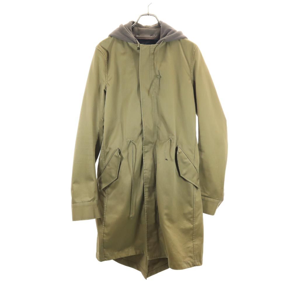wjk reluxe ダブルジェーケーリラックス 日本製 2way ミリタリーコート S カーキ スウェット フード メンズ