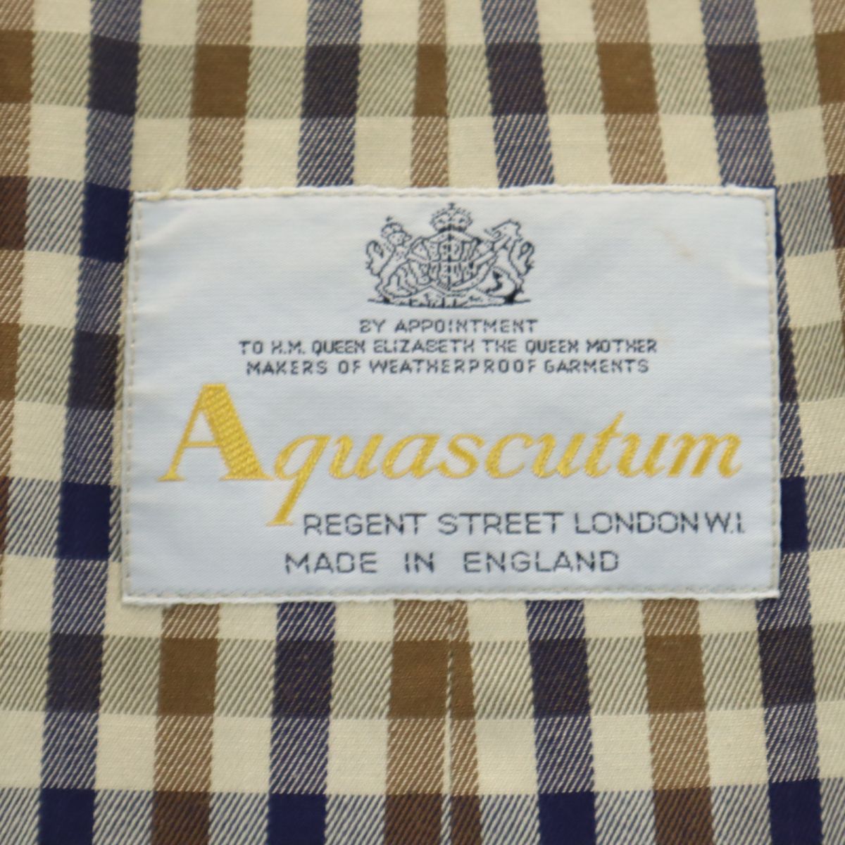 Aquascutum アクアスキュータム 80s ヴィンテージ ステンカラーコート 34 カーキ メンズ