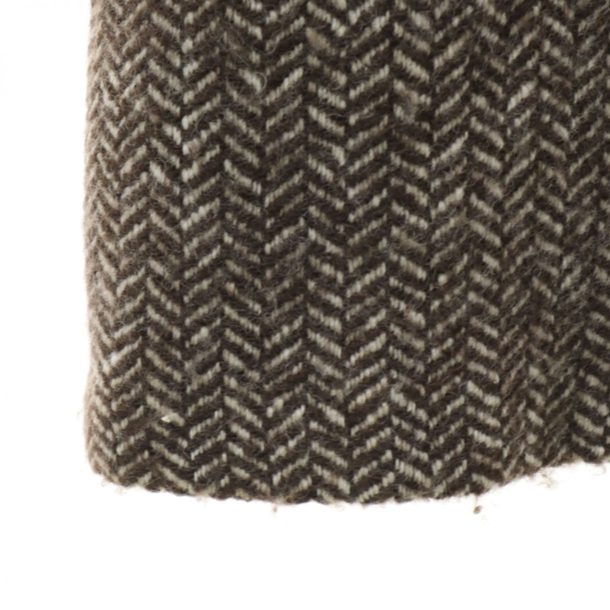 KENZO ケンゾー フランス製 へリンボーン柄 ウール チェスターコート 42 ブラウン系 レディース