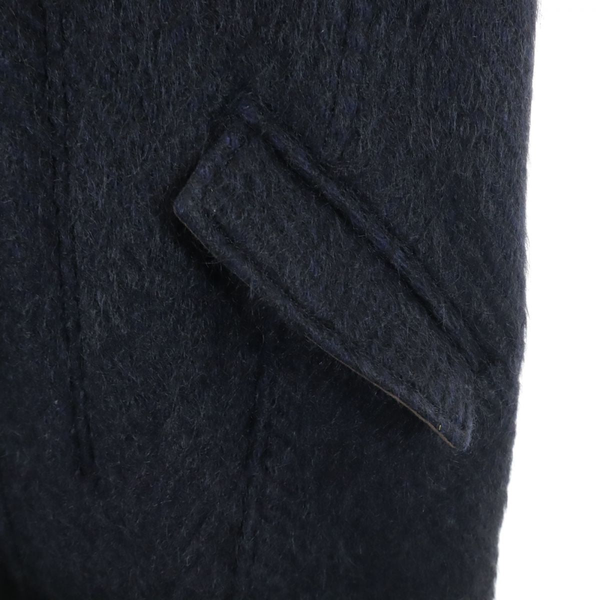 SHAREEF シャリーフ 日本製 ウールコート 2 ネイビー ファー フード メンズ