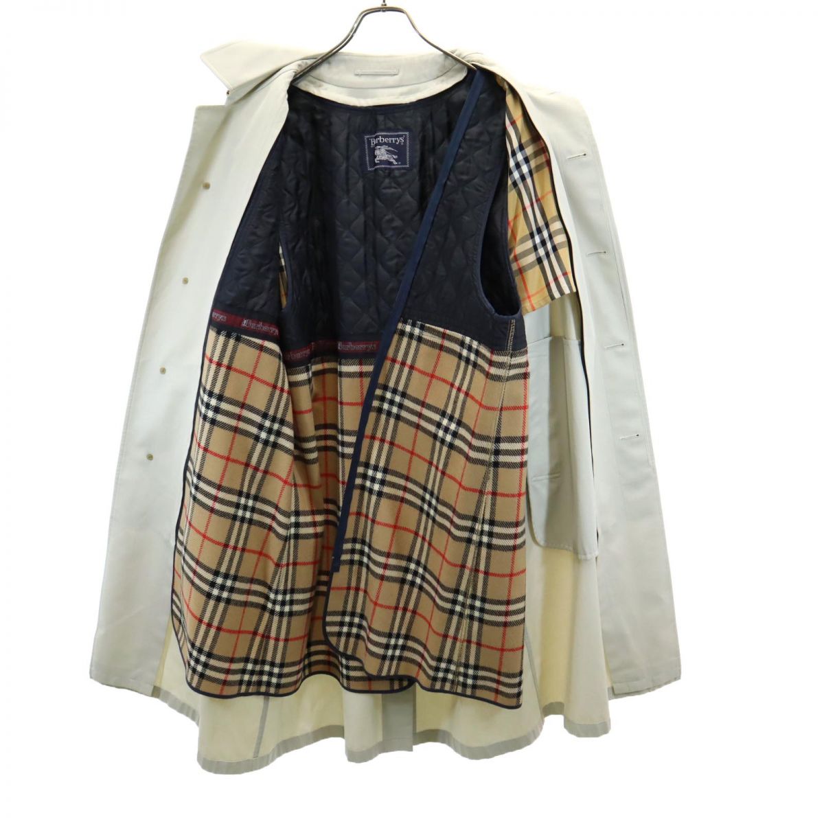Burberrys バーバリーズ 90s 日本製 オールド ライナー付き ステンカラーコート 92-170-5 ベージュ系 メンズ