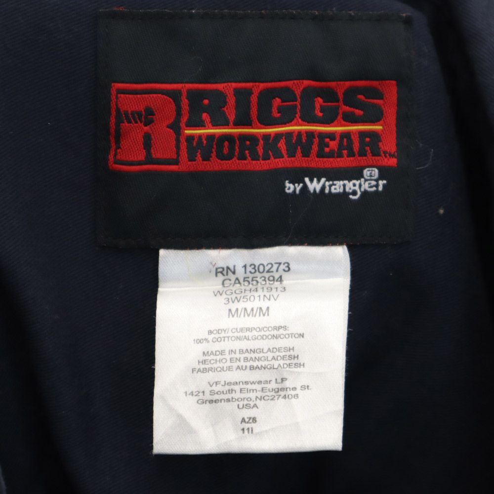 Wrangler ラングラー 長袖 ボタンダウンシャツ M ネイビー RIGGS ワークウェア メンズ