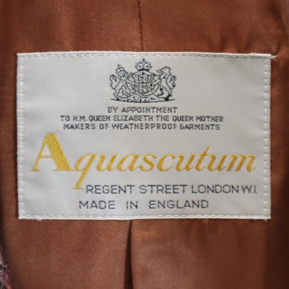 Aquascutum アクアスキュータム 70s 80s ヴィンテージ ウールコート パープル系 レディース