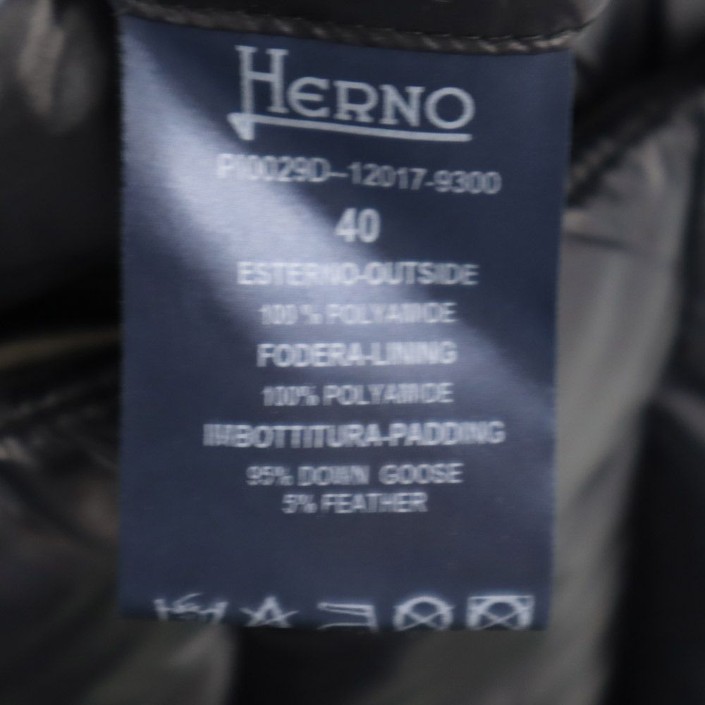 Herno ヘルノ グース ダウンコート 40 ブラック レディース