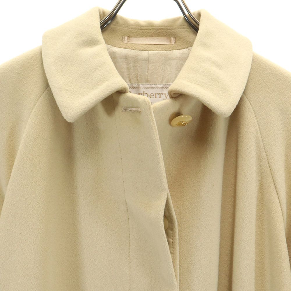 Burberrys バーバリーズ 90s オールド アンゴラブレンド ステンカラーコート 7AR ベージュ レディース