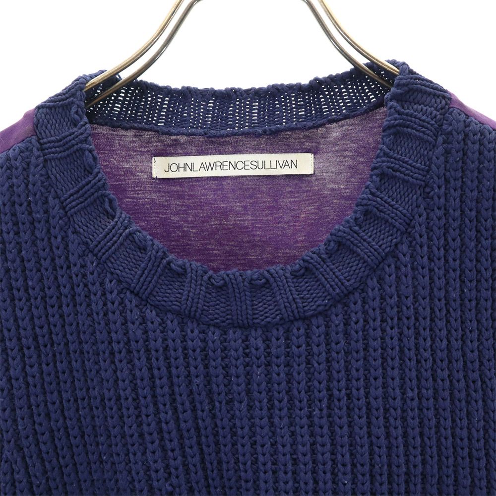 JOHN LAWRENCE SULLIVAN ジョンローレンスサリバン 日本製 ノースリーブ ニット ドッキング ロングワンピース X パープル×ネイビー レディース