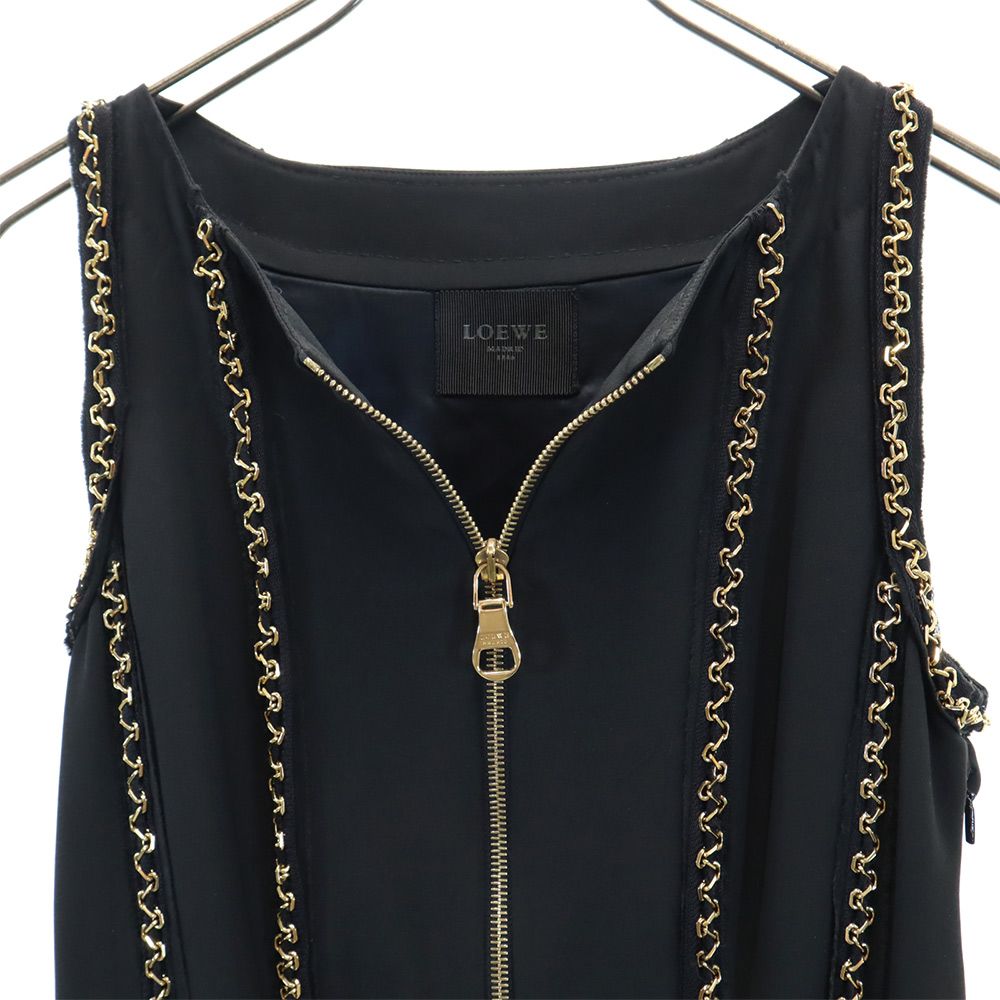 LOEWE ロエベ 膝丈ワンピース ブラック チェーン レディース