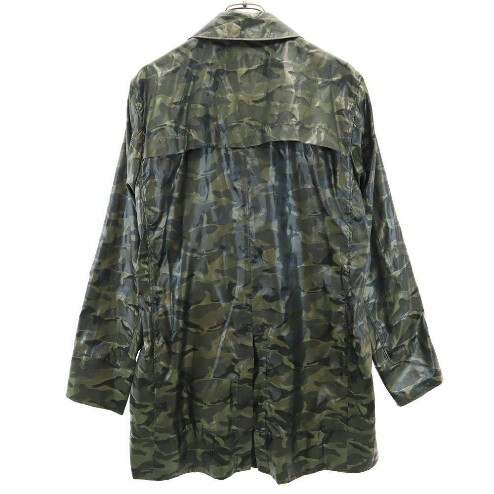 FOX UMBRELLAS フォックスアンブレラズ カモフラ 長袖 レインコート L カーキ系 収納ポーチ付き メンズ