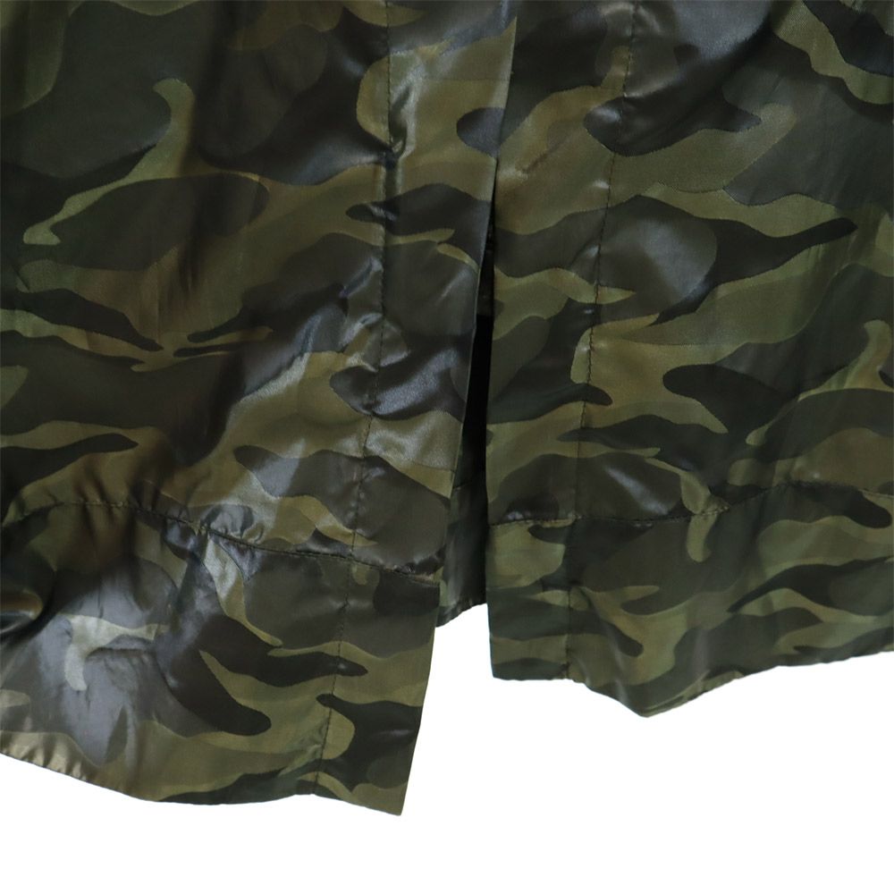 FOX UMBRELLAS フォックスアンブレラズ カモフラ 長袖 レインコート L カーキ系 収納ポーチ付き メンズ