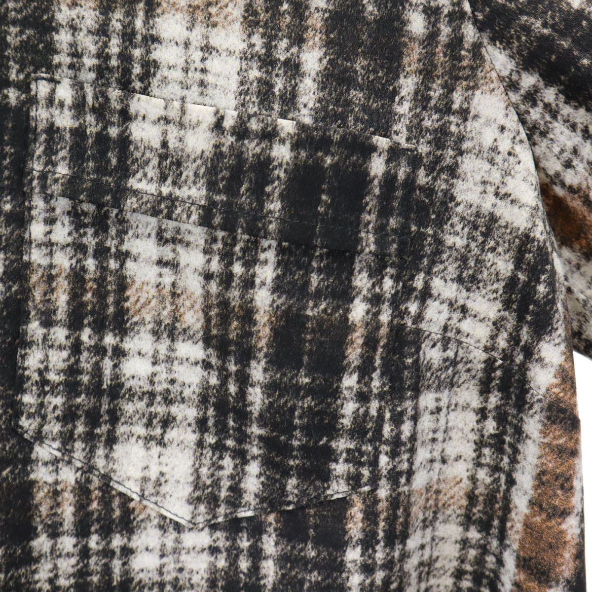 MAX&CO マックスアンドコー チェック柄 7分袖 バックプリーツ シャツワンピース 38 黒系 レディース