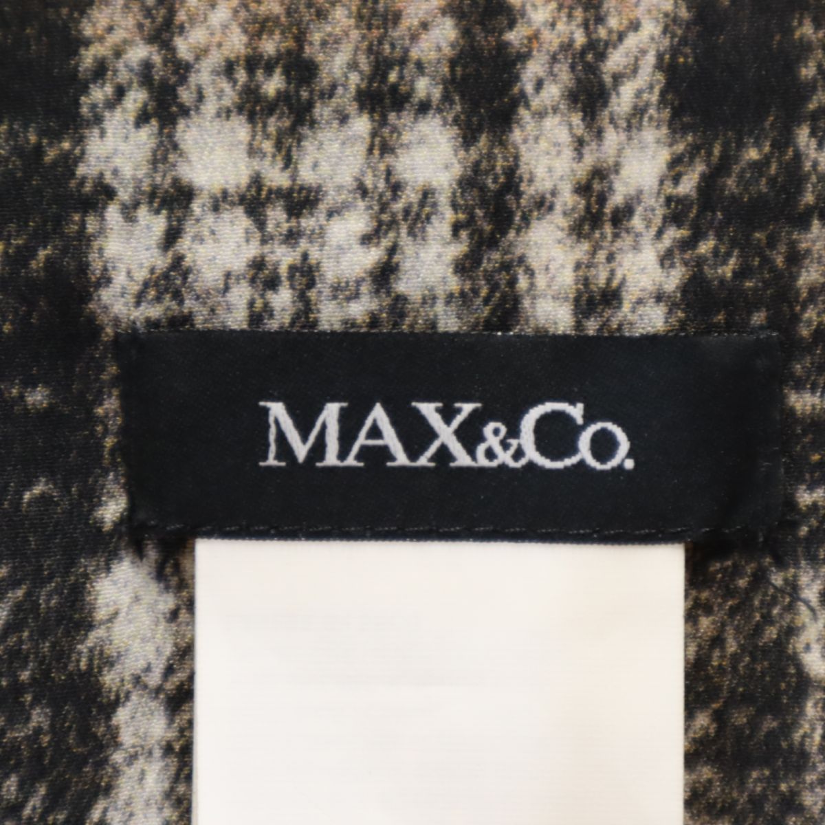 MAX&CO マックスアンドコー チェック柄 7分袖 バックプリーツ シャツワンピース 38 黒系 レディース