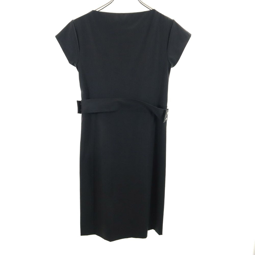 GUCCI グッチ イタリア製 半袖 膝丈ワンピース 36 ブラック レディース