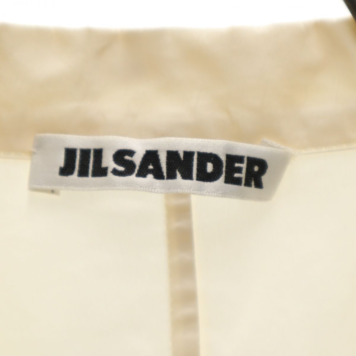 JIL SANDER ジルサンダー イタリア製 シルクブレンド 5分袖 シャツワンピース 36 アイボリー レディース