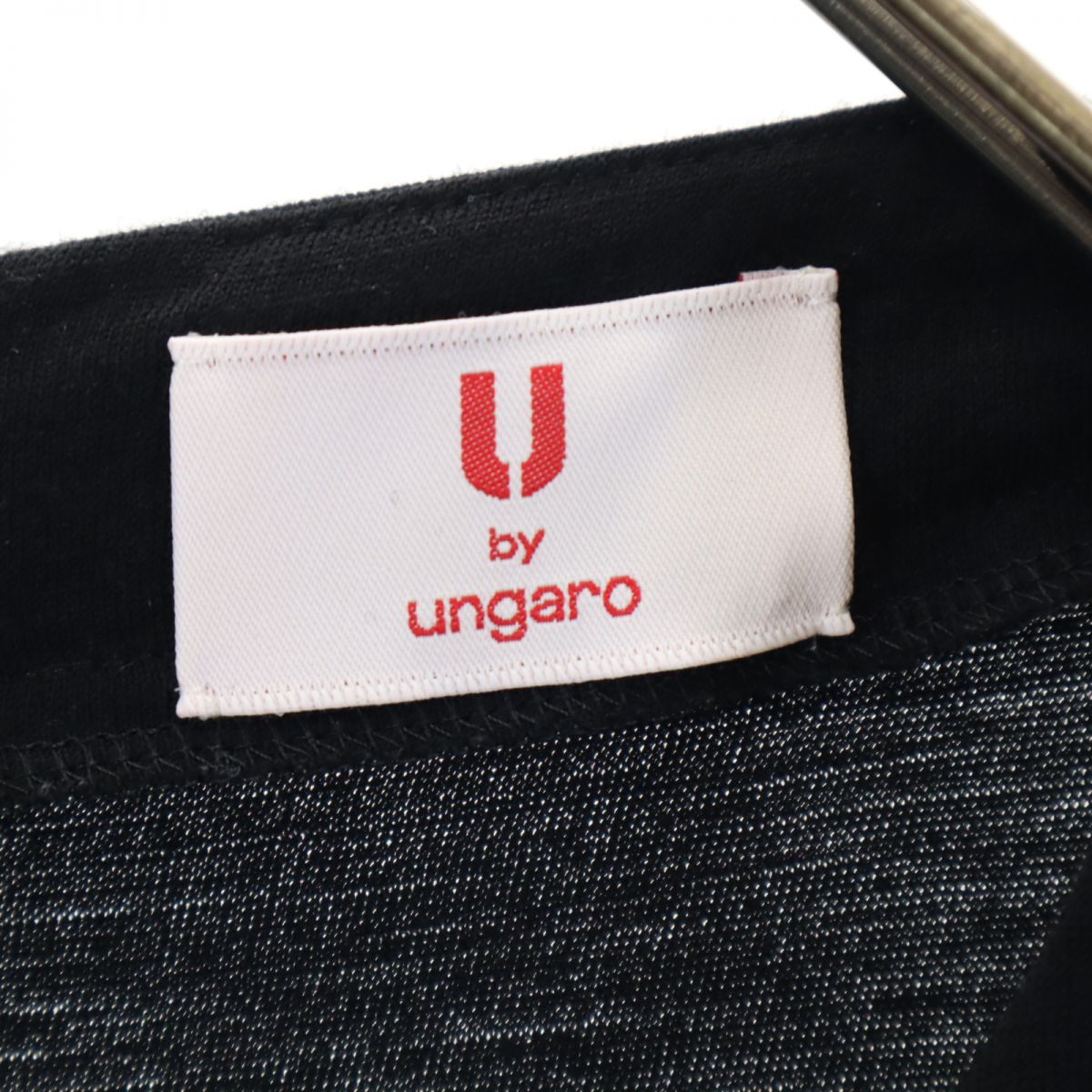 U by ungaro ユーバイウンガロ 日本製 長袖 ウール 膝丈ワンピース 40 黒 レディース