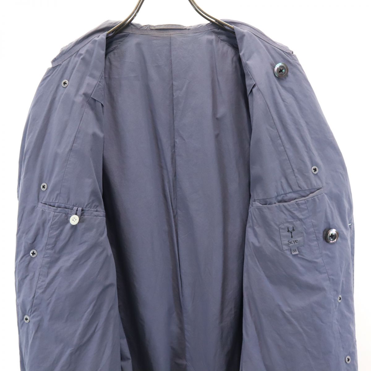 Scye サイ 日本製 トレンチコート 38 ネイビー系 メンズ